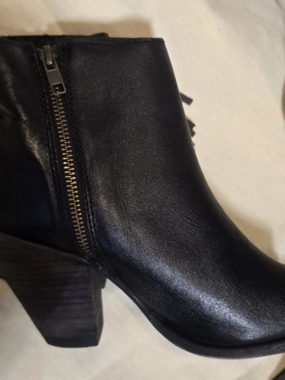 Liberty Black Womens Open Toe Fringe Concho Ankle Booties Black Leather Western